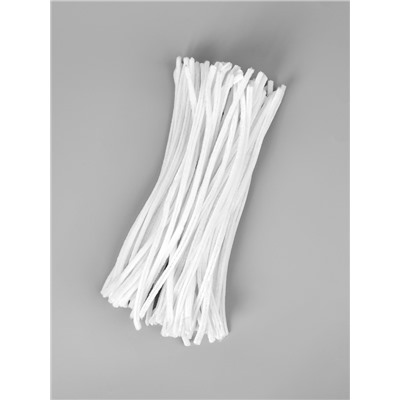 Синельная проволока, набор 100 шт, размер 1 шт 30х0,8 см, цвет белый