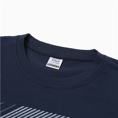 Футболка мужская «Абстракция полосы», цвет синий, размер 50