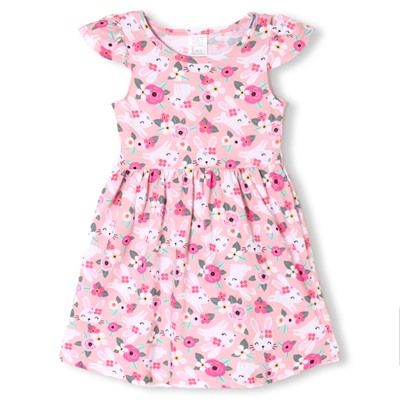 Платье для девочки «Зайки», розовое, рост 116-122 см