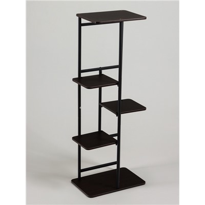 Подставка для цветов Greengo, 5 полок, 36×23×94 см, напольная, каркас металл, полки МДФ, чёрная
