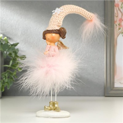 Фигурка полистоун «Ангелочек-девочка в розовой пуховой юбке», 32×5.5×7 см, МИКС