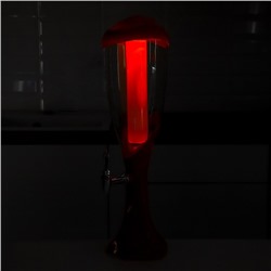 Башня пивная «Вавилон», колба 3 л, подсветка, батарейка Ag10, красная