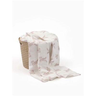 Покрывало Крошка Я «Зайка» 100×130 см, муслин, 4 слоя, хлопок 100%