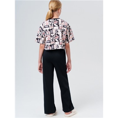 Комплект трикотажный для девочек: фуфайка (футболка), брюки