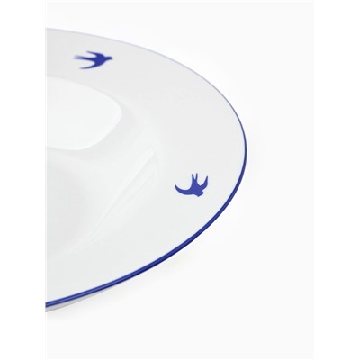 Тарелка суповая керамическая «Ласточка», d=22.4 см, ручная работа