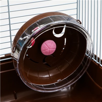 Клетка для грызунов «Пижон», 31×24×29 см, двухэтажная, с наполнением, пластик, металл, коричневая