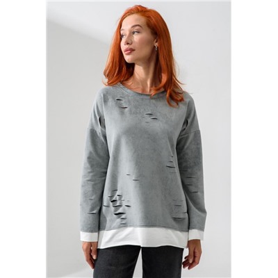 7489W лонгслив женский (Винтаж серый)