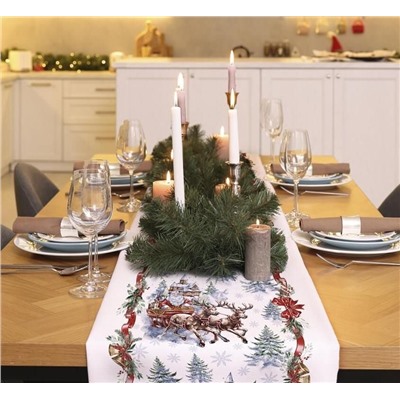 Дорожка столовая "В гостях у Деда Мороза" 45*150 см. хлопок 100%