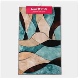 Коврики для ванной и туалета Доляна «Воля», 2 шт., 50×80 см, 50×40 см, форма МИКС