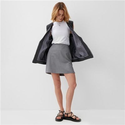 Юбка мини женская MINAKU: Casual Collection, серая, размер 44