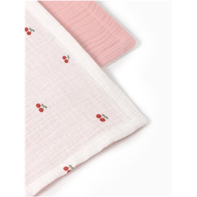 Покрывало Крошка Я «Спелая вишенка» 100×130 см, муслин, 4 слоя, хлопок 100%