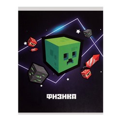 Тетрадь предметная, 36 листов в клетку, Calligrata «Пиксели. Физика»