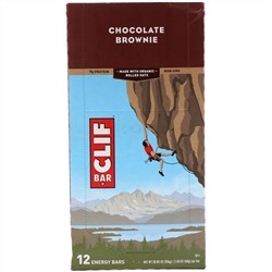 Clif Bar, Энергетический батончик, Шоколадный брауни, 12 батончиков, 2,40 унц. (68 г) каждый
