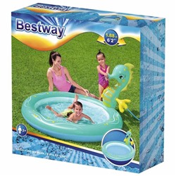 Бассейн надувной Bestway Seahorse, 188×160×86 см, с распылителем, 53114
