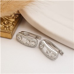 Серьги со стразами, цвет покрытия серебрение, арт.313.232