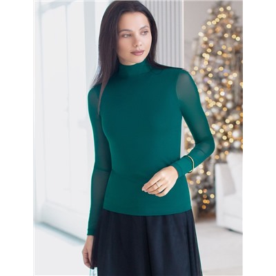 Водолазка с прозрачными рукавами