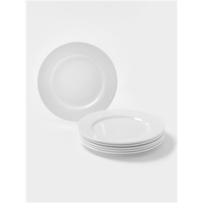 Тарелки Magistro Basic bistro, d=22 см, набор 6 шт., фарфор, белые