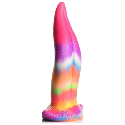 Фантазийный люминесцентный стимулятор-язык Unicorn Kiss Unicorn Tongue Glow-in-the-Dark Silicone Dildo - 21,3 см.