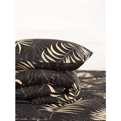 Постельное бельё 1.5-спальное «Экономь и Я», микрофибра 60 г/м², чёрное, золотое