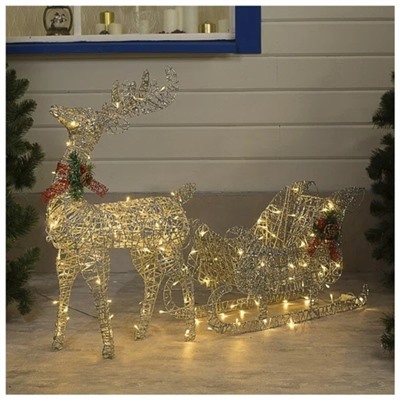 УЦЕНКА Фигура «Олень без саней», 70×26×48 см, 80 LED, 220 В, свечение тёплое белое