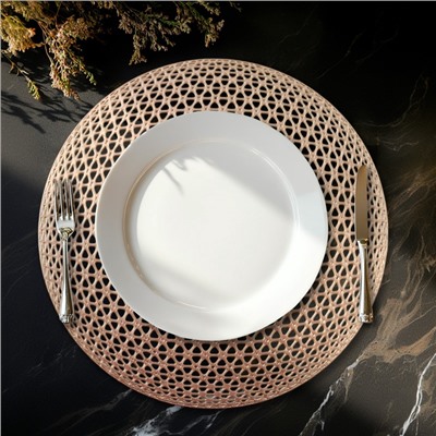 Салфетки сервировочные на стол Доляна «Сфера», d=35.5 см, 4 шт., золотые