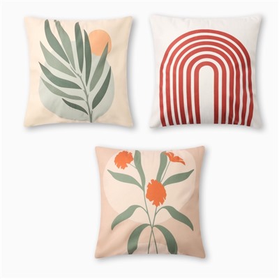 Чехол на подушку 3 шт. «Этель» Hola, 40×40 см, велюр