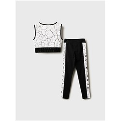 Комплект трикотажный для девочек: топ, брюки (легинсы)