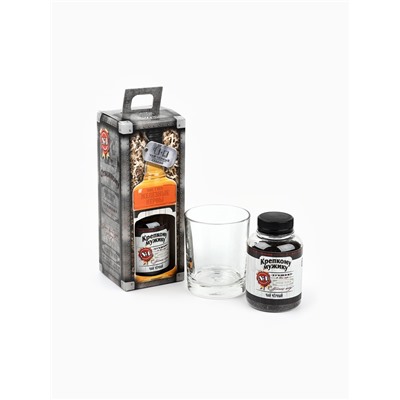 Подарочный набор «Отважному мужчине», чай чёрный 50 г, стакан 250 мл. (18+)