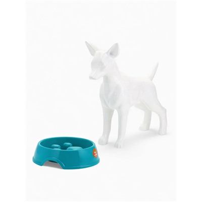 Миска для медленного кормления «Лапа», 800 мл, пластик, бирюзовая