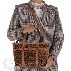 Сумка женская кожаная 3626VG leopard coffee Vitelli Grassi
