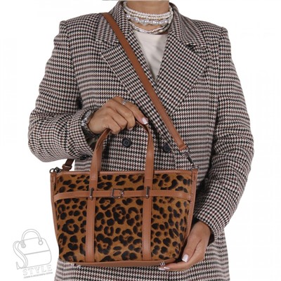 Сумка женская кожаная 3626VG leopard coffee Vitelli Grassi