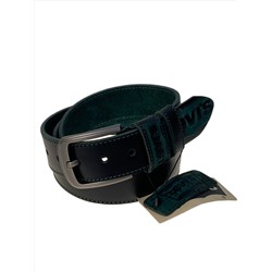 Ремень мужской из натуральной кожи, цвет тёмно зеленый