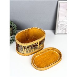 Хлебница-батонница с крышкой «Сказка», 26×17×15 см, береста