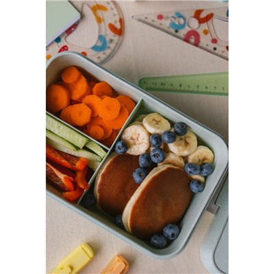 Ланч-бокс в школу TAKE IT EASY, 800 мл, с приборами, 12×7.6×20 см, пшеничная солома, голубой