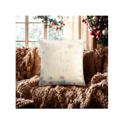 Наволочка декоративная новогодняя «Этель. Рождество», серебристые снежинки, 40×40 см