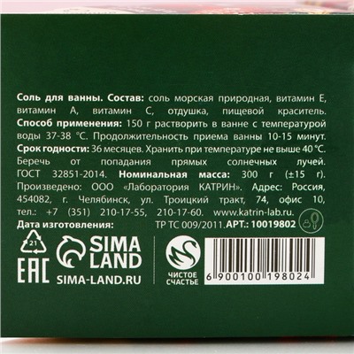 Подарочный набор «С Новым Годом»: соль для ванны, 2×150 г, Чистое счастье