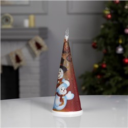 Светодиодная фигура «Ёлка со снеговиками» 7.5×21×7.5 см, пластик, батарейки CR2032×1 (в комплекте), свечение мульти