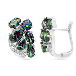 Серьги из серебра мистик кварц, Флер