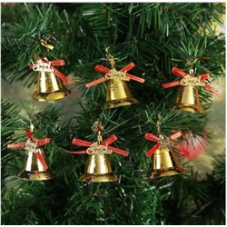 Елочное украшение Колокольчики, набор  колокольчиков 6 шт
