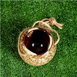 Подвесное кашпо для цветов «Круглое», 480 мл, 11×11×9 см, керамика, бежевое