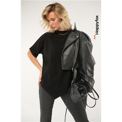 Женская асимметричная футболка Happyfox