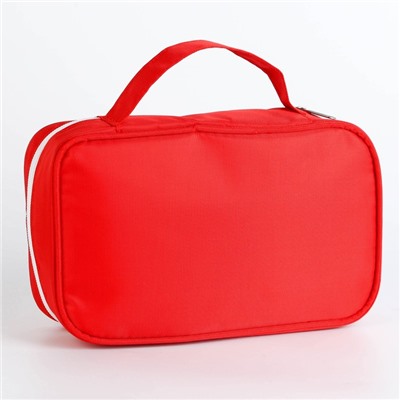 Аптечка дорожная First Aid, красная, 24×12×6 см