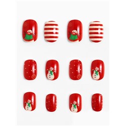 Детские накладные ногти на новый год «Новогодняя сказка», 12 шт.