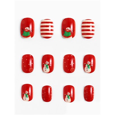 Детские накладные ногти на новый год «Новогодняя сказка», 12 шт.