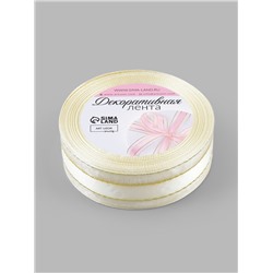 Лента декоративная, капроновая, атласная, с люрексом, 25 мм, 18±1 м, белая