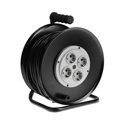 Удлинитель на катушке 50 м, 16 А, 250 В, IP20, ПВС 3×2.5, каркас металл