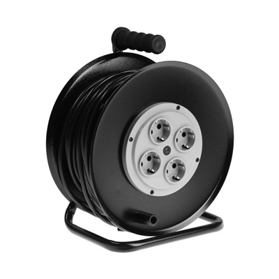 Удлинитель на катушке 50 м, 16 А, 250 В, IP20, ПВС 3×2.5, каркас металл