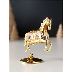 Фигурка металл «Лошадка маленькая» с 4 прозрачными хрусталиками на подставке, 6.5×4×8.5 см