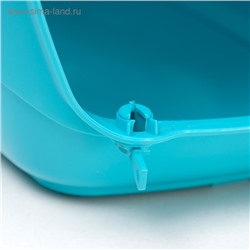 Переноска для животных до 12 кг «Пижон» 49×33×32 см, металлическая дверь, бело-бирюзовая