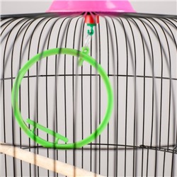 Клетка для птиц круглая, двухъярусная сварная, большой поддон, 39×44 см, микс цветов